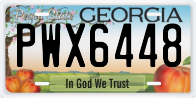 GA license plate PWX6448