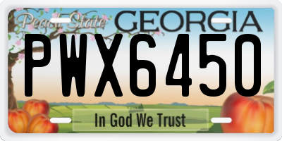 GA license plate PWX6450