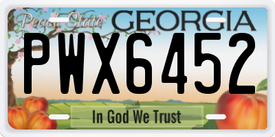 GA license plate PWX6452