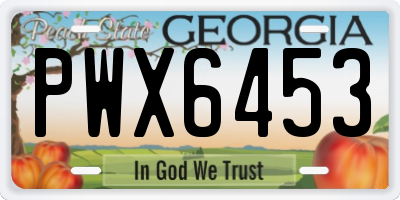 GA license plate PWX6453