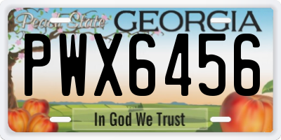 GA license plate PWX6456