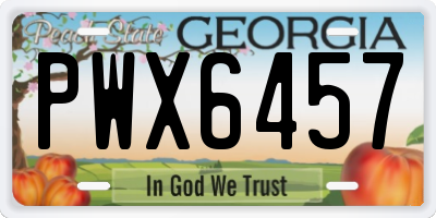 GA license plate PWX6457