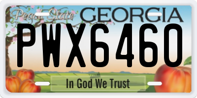 GA license plate PWX6460