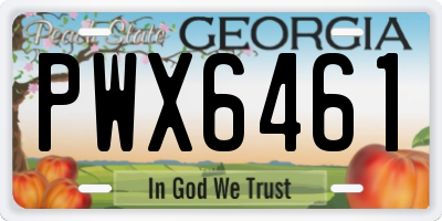 GA license plate PWX6461