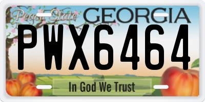 GA license plate PWX6464
