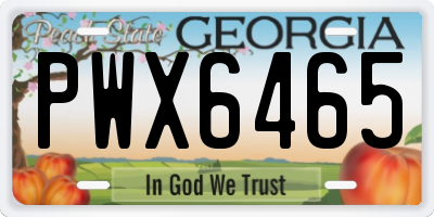 GA license plate PWX6465