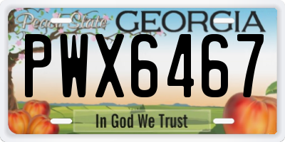 GA license plate PWX6467