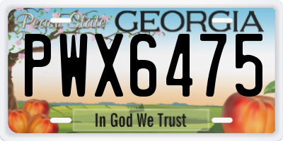 GA license plate PWX6475