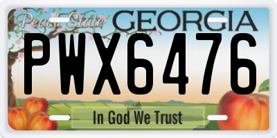 GA license plate PWX6476
