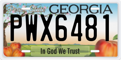 GA license plate PWX6481
