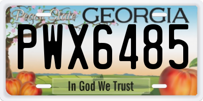 GA license plate PWX6485