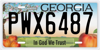GA license plate PWX6487