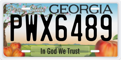 GA license plate PWX6489