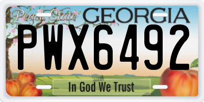 GA license plate PWX6492