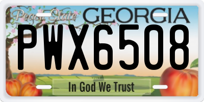 GA license plate PWX6508