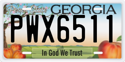 GA license plate PWX6511