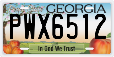 GA license plate PWX6512