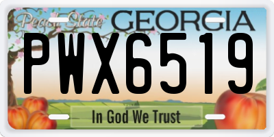 GA license plate PWX6519