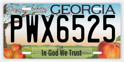 GA license plate PWX6525