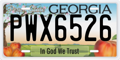 GA license plate PWX6526