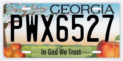 GA license plate PWX6527