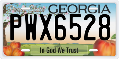 GA license plate PWX6528