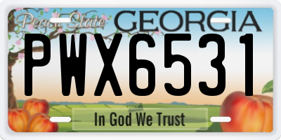 GA license plate PWX6531