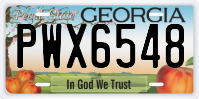 GA license plate PWX6548