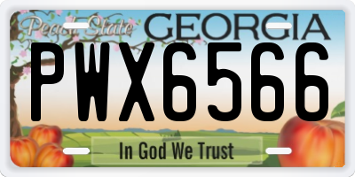 GA license plate PWX6566