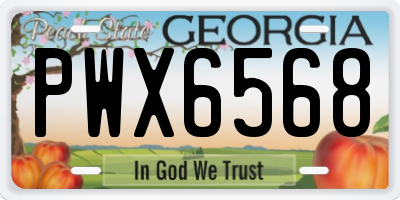 GA license plate PWX6568
