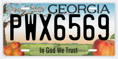 GA license plate PWX6569