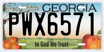 GA license plate PWX6571