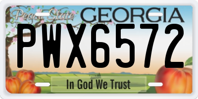GA license plate PWX6572
