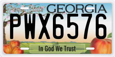 GA license plate PWX6576