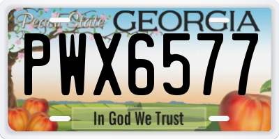 GA license plate PWX6577