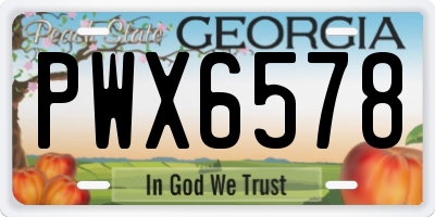 GA license plate PWX6578