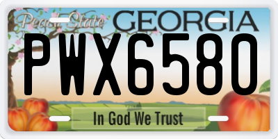 GA license plate PWX6580