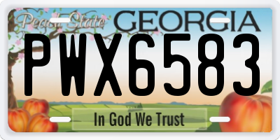 GA license plate PWX6583