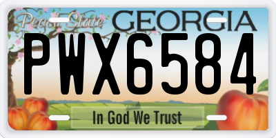 GA license plate PWX6584