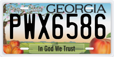 GA license plate PWX6586