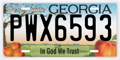 GA license plate PWX6593