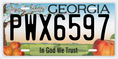 GA license plate PWX6597
