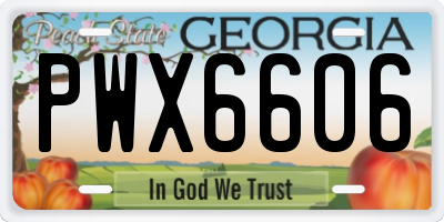 GA license plate PWX6606