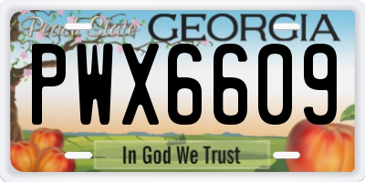 GA license plate PWX6609