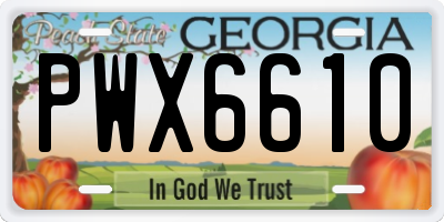 GA license plate PWX6610