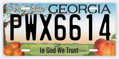 GA license plate PWX6614