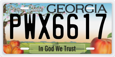 GA license plate PWX6617