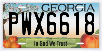 GA license plate PWX6618
