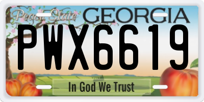 GA license plate PWX6619