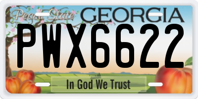 GA license plate PWX6622